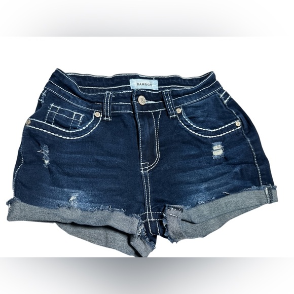 BAMBOO Distressed Cutoff Jean Shorts Size 3 - Picture 2 of 7